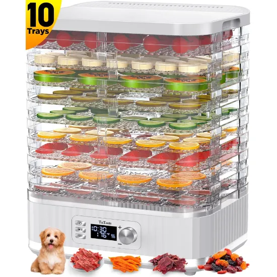 Picture of TNTANTS 10-Tray Food Dehydrator Machine, Dehydrator for Food and Jerky with 24H Timer and 95-176℉ Temperature Control, for Home, Fruit, Herbs, and Dog Treats