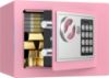 Picture of TNTANTS Electronic Digital Safe Box, 0.25 Cubic Feet Home Security Box for Office Hotel Business, Lock Box with Key Keypad for Cash Jewelry Pink