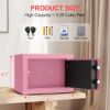 Picture of TNTANTS Electronic Digital Safe Box, 0.25 Cubic Feet Home Security Box for Office Hotel Business, Lock Box with Key Keypad for Cash Jewelry Pink